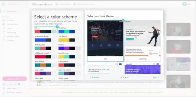 Brezplačen preizkus! Ustvari spletno šolo z LearnWorlds : Barvna shema in izbira šolske teme