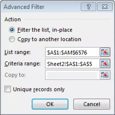 Спеціальний автофільтр безболісного Excel за більш ніж двома критеріями : Кілька критеріїв, обраних для текстового фільтра Excel, мають більше двох критеріїв