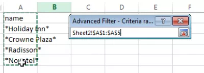 Smertefri Excel-tilpasset autofilter på mer enn to kriterier : Flere kriterier valg
