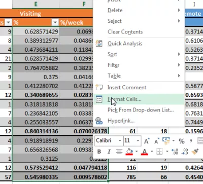 Cara membuat tabel terlihat bagus di Excel : Format sel sebagai angka / persentase ...