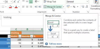 Cara membuat tabel terlihat bagus di Excel : Gabungkan dan pusatkan sel