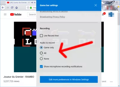 4 brezplačni načini snemanja zaslona v sistemu Windows 10! : Zvočne nastavitve snemalnika zaslona Windows