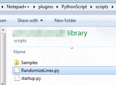 Notepad ++ randomize, sortera slumpmässiga rader : Skapa fil RandomizeLines.py i lokal Notepad ++-mapp