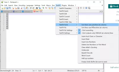 Notepad ++ randomize, ordenar linhas aleatoriamente : Como classificar o texto no Notepad ++