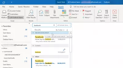 O Outlook encontra a pasta de email em algumas etapas fáceis : Localizar pasta O email do Outlook está usando a caixa de pesquisa