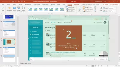Slik Skjermbilder Du Windows Gratis Med Powerpoint? : Video innspilt med PowerPoint satt inn i en PowerPoint-lysbilde