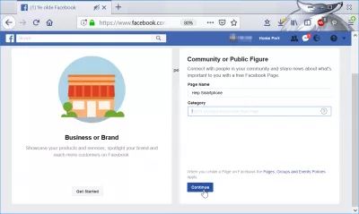 Comment créer une page d'entreprise Facebook : créer une page d'entreprise FB