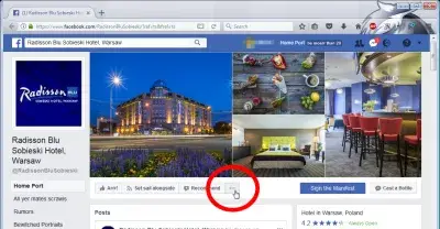 Facebook gosta como sua página : Como a localização do botão da sua página
