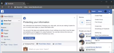Kako mogu izbrisati svoj Facebook račun : facebook postavke