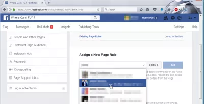 Como Alterar O Proprietário Da Página Do Facebook? : Selecione o novo administrador dos usuários do Facebook