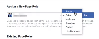 Як Змінити Власника Сторінки Facebook? : Виберіть роль для нового адміністратора