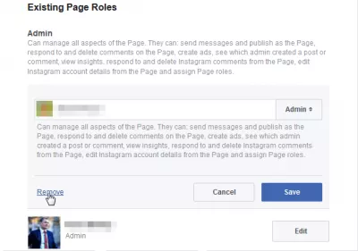 Como Alterar O Proprietário Da Página Do Facebook? : Remover um administrador