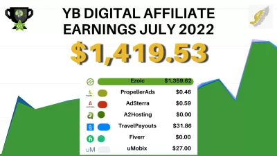 YB Digital Affiliate Earnings [July 2022 Update] : How to earn $1400+ of monthly passive income? See our referral partners and Ezoic affiliate proof of earnings: $1419.53 in July 2022